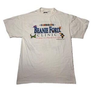 Vintage 1998 Beanie Baby Ford Clinic T Shirt Tultex 90s Parody Graphic USA M